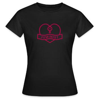 Feminist - Frauen T-Shirt - Schwarz - Vorne - AI Model Female 172 dark (172cm)