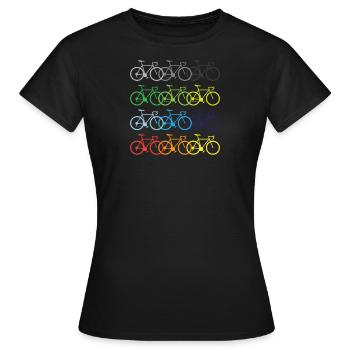 Vélo vélo coursier de vélo BMX Bike Tour - T-shirt Femme - noir - Devant - AI Model Female 172 dark (172cm)