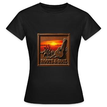 Racines et âme - T-shirt Femme - noir - Devant - AI Model Female 172 dark (172cm)