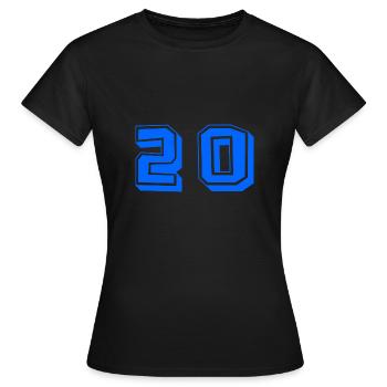 20 ANS. 20e ANNIVERSAIRE. ANNIVERSAIRE 20 ANS. 20 - T-shirt Femme - noir - Devant - AI Model Female 172 dark (172cm)