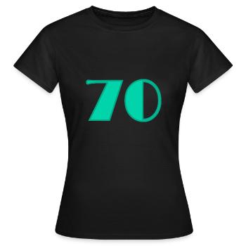 70. 70 ANS. 70e ANNIVERSAIRE. ANNIVERSAIRE 70 ANS. - T-shirt Femme - noir - Devant - AI Model Female 172 dark (172cm)