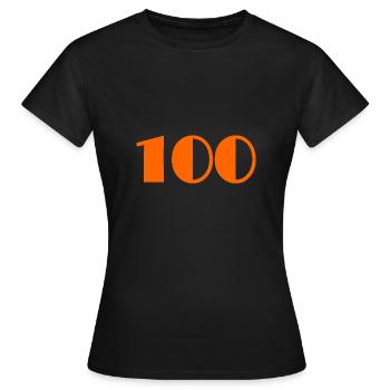 100. 100 ANS. 100e ANNIVERSAIRE. ANNIVERSAIRE - T-shirt Femme - noir - Devant - AI Model Female 172 dark (172cm)