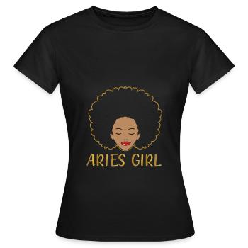Sternzeichen Widder - Frauen T-Shirt - Schwarz - Vorne - AI Model Female 172 dark (172cm)