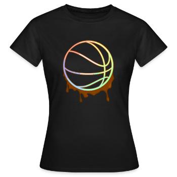 Basketball Pastel Farbverlauf - Frauen T-Shirt - Schwarz - Vorne - AI Model Female 172 dark (172cm)