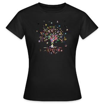 Arbre de Vie,Arbre de Vie,Peinture,Mandala - T-shirt Femme - noir - Devant - AI Model Female 172 dark (172cm)