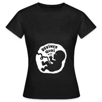 Devinez quoi… (enceinte) - T-shirt Femme - noir - Devant - AI Model Female 172 dark (172cm)