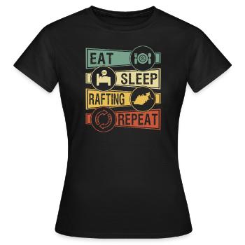 Rafting - Frauen T-Shirt - Schwarz - Vorne - AI Model Female 172 dark (172cm)
