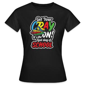 Lehrer Crayon Sommerferien - Frauen T-Shirt - Schwarz - Vorne - AI Model Female 172 dark (172cm)