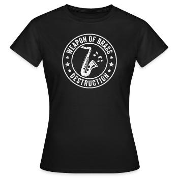 Saxophone ténor Arme de destruction en laiton - T-shirt Femme - noir - Devant - AI Model Female 172 dark (172cm)