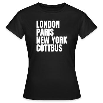 Cottbus Weltstadt - Frauen T-Shirt - Schwarz - Vorne - AI Model Female 172 dark (172cm)