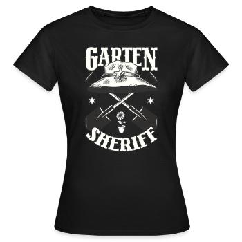 Gartensheriff Lustiges Gärtner T-Shirt - Frauen T-Shirt - Schwarz - Vorne - AI Model Female 172 dark (172cm)