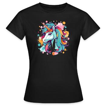 Licorne - T-shirt Femme - noir - Devant - AI Model Female 172 dark (172cm)
