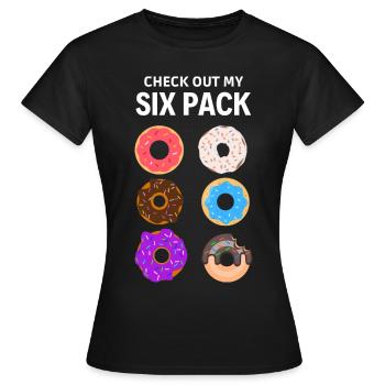 découvrez mon pack de six. Beignet de six paquets - T-shirt Femme - noir - Devant - AI Model Female 172 dark (172cm)