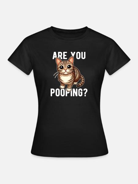 Sie? Lustige Katze - Frauen T-Shirt - Schwarz