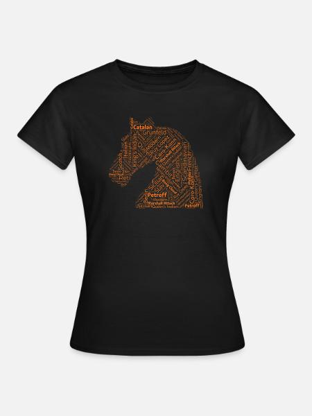 Ouvertures d’échecs - T-shirt Femme - noir