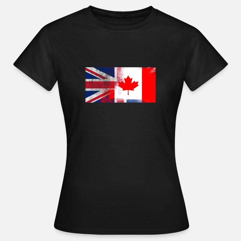 British Canadian Half Canada Half UK Flag - Women's T-Shirt - black
