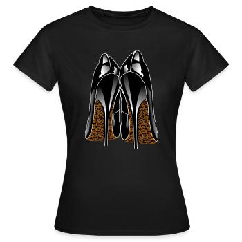 Leopumps, talons hauts, Stiletto i love Shoes - T-shirt Femme - noir - Devant - AI Model Female 172 dark (172cm)