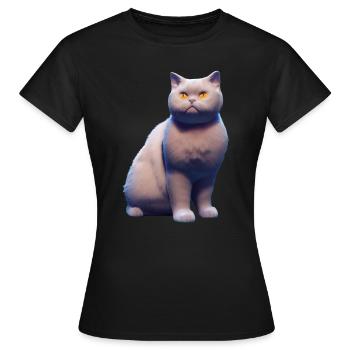 Britisch Kurzhaar Katze - Britisch Kurzhaar - Frauen T-Shirt - Schwarz - Vorne - AI Model Female 172 dark (172cm)