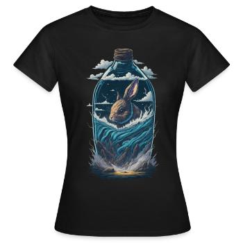 Bouteille de lapin - T-shirt Femme - noir - Devant - AI Model Female 172 dark (172cm)