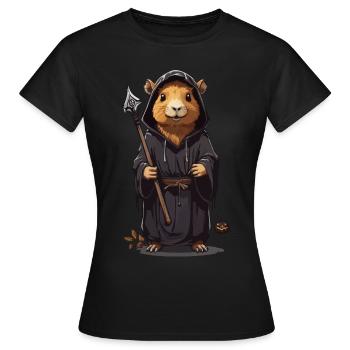 Halloween Wasserschwein Druiden Magier Capybara - Frauen T-Shirt - Schwarz - Vorne - AI Model Female 172 dark (172cm)