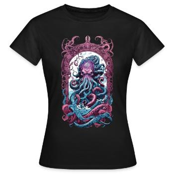 Kraken Goth Pastel occulte Halloween monstres marins - T-shirt Femme - noir - Devant - AI Model Female 172 dark (172cm)