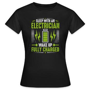 Électricien électricien électricien - T-shirt Femme - noir - Devant - AI Model Female 172 dark (172cm)