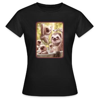 PARESSEUX DANS LA BAIGNOIRE - T-shirt Femme - noir - Devant - AI Model Female 172 dark (172cm)