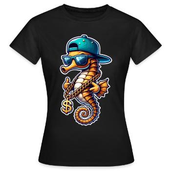 Hippocampe Hippocampe - T-shirt Femme - noir - Devant - AI Model Female 172 dark (172cm)