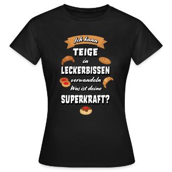 Bäcker backen Bäckerin Hobby Bäcker Geschenkidee - Frauen T-Shirt - Schwarz - Vorne - AI Model Female 172 dark (172cm)