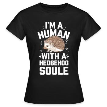 hérisson animal épineux hérisson - T-shirt Femme - noir - Devant - AI Model Female 172 dark (172cm)