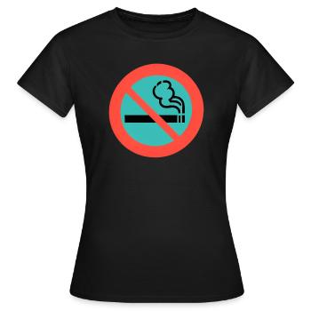 Rauchen Raucher Verboten Interdiction de fumer - T-shirt Femme - noir - Devant - AI Model Female 172 dark (172cm)
