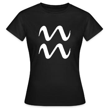 Signe du zodiaque Verseau - Symbole du signe du zodiaque - T-shirt Femme - noir - Devant - AI Model Female 172 dark (172cm)