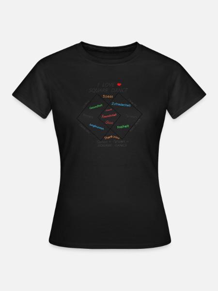 SQUARE DANCE - LOVE - Frauen T-Shirt - Schwarz