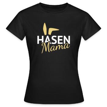 Hasen Mama Hasenohren - Frauen T-Shirt - Schwarz - Vorne - AI Model Female 172 dark (172cm)