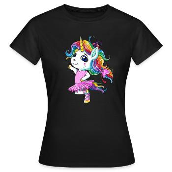 Ballerine licorne ballerine - T-shirt Femme - noir - Devant - AI Model Female 172 dark (172cm)