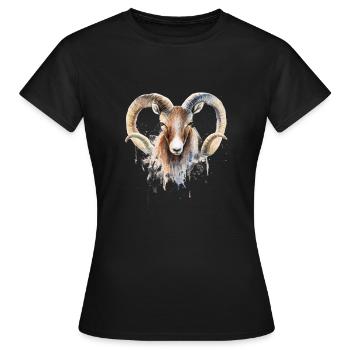 Sternzeichen Widder - Frauen T-Shirt - Schwarz - Vorne - AI Model Female 172 dark (172cm)