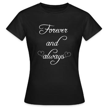 Pour toujours. - T-shirt Femme - noir - Devant - AI Model Female 172 dark (172cm)