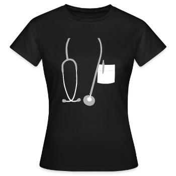 examen d'état du médecin - T-shirt Femme - noir - Devant - AI Model Female 172 dark (172cm)