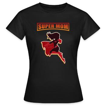 Supermom - héroïne de dessin animé sexy avec cape - cadeau - T-shirt Femme - noir - Devant - AI Model Female 172 dark (172cm)