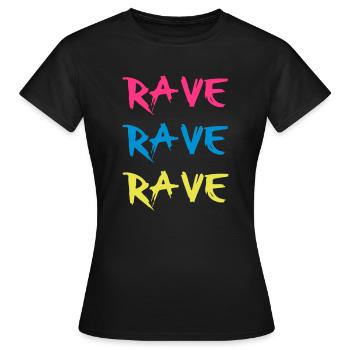 Rave - T-shirt Femme - noir - Devant - AI Model Female 172 dark (172cm)