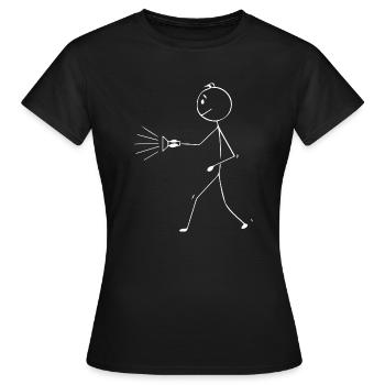 Stick figure with flashlight - Women's T-Shirt - black - Front - AI Model Female 172 dark (172cm)