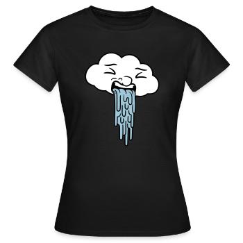 vomissant drôle nuage de pluie - T-shirt Femme - noir - Devant - AI Model Female 172 dark (172cm)