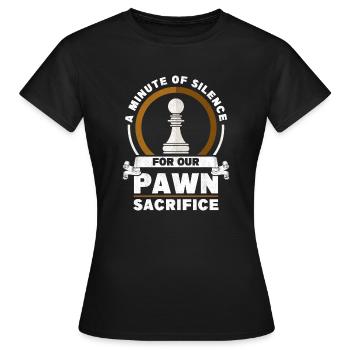 Chess Player Gift Pawn Sacrifice Chess Opening - T-shirt Femme - noir - Devant - AI Model Female 172 dark (172cm)