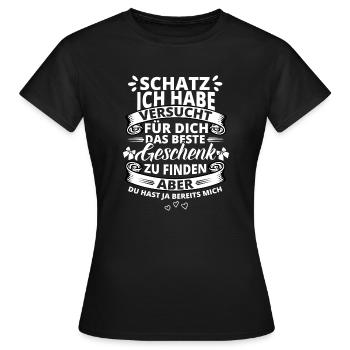 Schatz Schatzi beste Geschenk mich Paare Spruch - Frauen T-Shirt - Schwarz - Vorne - AI Model Female 172 dark (172cm)