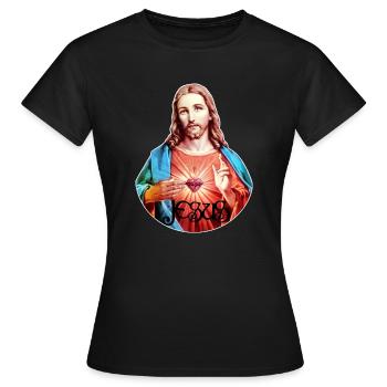 Jésus-Christ Jésus-Christ - T-shirt Femme - noir - Devant - AI Model Female 172 dark (172cm)