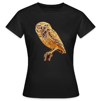 le hibou la chouette - T-shirt Femme - noir - Devant - AI Model Female 172 dark (172cm)