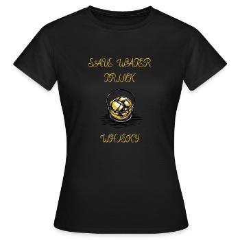 SAVE WATER TRINK WHISKY - Frauen T-Shirt - Schwarz - Vorne - AI Model Female 172 dark (172cm)