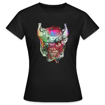 Cyborg Demon - Women's T-Shirt - black - Front - AI Model Female 172 dark (172cm)