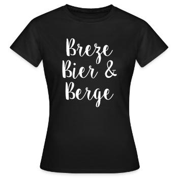 BREZE BIER & BERGE - BAYERN - OBERBAYERN - BAYER - Frauen T-Shirt - Schwarz - Vorne - AI Model Female 172 dark (172cm)