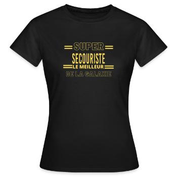 Meilleur de la galaxie SECOURISTE - T-shirt Femme - noir - Devant - AI Model Female 172 dark (172cm)